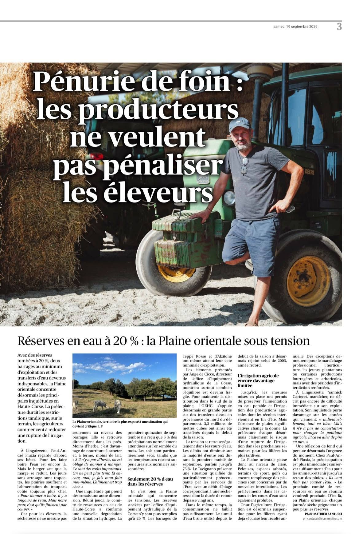 819012143_2837528106647431_9127213314305816106_n Sécheresse, récoltes fragilisées et hausse des charges : la filière fourragère corse traverse une période difficile. Malgré ces tensions, le GRPFC défend le maintien de prix accessibles pour soutenir les éleveurs, eux aussi durement touchés.